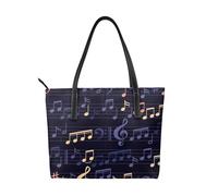 Hnnkloy Patrón musical sin fisuras,Bolso de mano de piel sintética, bolso tote de gran capacidad, bolso de hombro para mujer, ideal para el trabajo y los viajes.