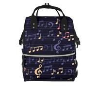 Hnnkloy Patrón musical sin fisuras.Mochila de maternidad de gran capacidad, bolso cambiador, mochila de viaje para actividades al aire libre.