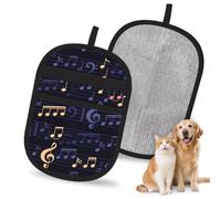 Hnnkloy Patrón Musical sin Fisuras, Paquete de 2 Guantes para Eliminar el Pelo de Mascotas, Guantes de Aseo antiestáticos para Perros y Gatos.