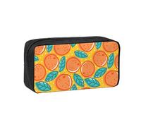 Hnnkloy Patrón Retro con Naranjas,Estuche de lápices de Gran Capacidad, portátil, para bolígrafos, Bolsa de papelería para la Escuela y la Oficina.