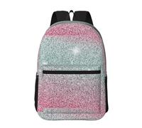 Hnnkloy Patrón rosa brillante,Mochila informal de 17 pulgadas con bolsillos, resistente al agua, para la escuela.