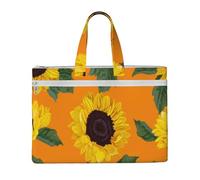 Hnnkloy Patrón sin costuras de girasol,Bolsa de lona para documentos con cremallera, bolso de mano, maletín para la escuela y la oficina.