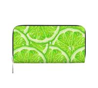 Hnnkloy Patrón Verde Lima limón,Carteras de Cuero PU de Gran Capacidad para Hombres y Mujeres.