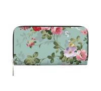 Hnnkloy Patrón Vintage Elegante de Rosas Rojas y Rosadas,Carteras de Cuero PU de Gran Capacidad para Hombres y Mujeres.