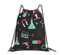 Hnnkloy Patrones de la química verde y la ciencia,Mochila con cordón unisex, bolsa deportiva para gimnasio, mochila informal para el día a día.