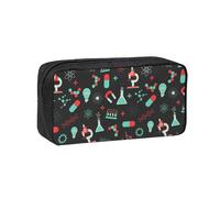 Hnnkloy Patrones de química y Ciencia Verde,Estuche de lápices de Gran Capacidad, portátil, para bolígrafos, Bolsa de papelería para la Escuela y la Oficina.