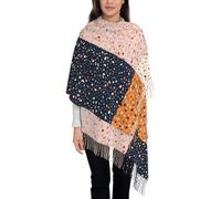 Hnnkloy Patrones de terrazo vectoriales sin costuras,Bufanda grande de cachemira sintética para mujer, chal ligero con borlas, 197 x 72 cm