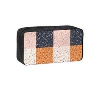 Hnnkloy Patrones de terrazo vectoriales sin Costuras,Estuche de lápices de Gran Capacidad, portátil, para bolígrafos, Bolsa de papelería para la Escuela y la Oficina.