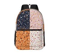 Hnnkloy Patrones de terrazo vectoriales sin costuras,Mochila informal de 17 pulgadas con bolsillos, resistente al agua, para la escuela.