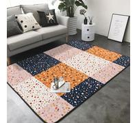 Hnnkloy Patrones vectoriales de terrazo sin Costuras, Alfombra Grande Antideslizante para Sala de Estar o Dormitorio, 208 x 148 cm.