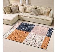 Hnnkloy Patrones vectoriales de terrazo sin Costuras, Alfombra Grande Antideslizante para Sala de Estar o Dormitorio, 160 x 120 cm.