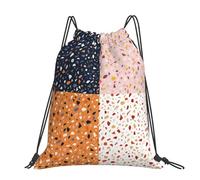 Hnnkloy Patrones vectoriales de terrazo sin costuras,Mochila con cordón unisex, bolsa deportiva para gimnasio, mochila informal para el día a día.