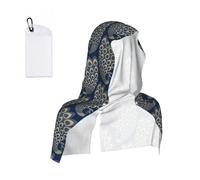 Hnnkloy Pavo Real Art Déco Azul y Dorado, Toalla con Capucha Cool Sensation, Toallas heladas para el Sudor, Ideales para Deportes, Gimnasio, Camping y Correr.