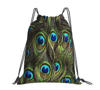 Hnnkloy Pavo real fresco,Mochila con cordón unisex, bolsa deportiva para gimnasio, mochila informal para el día a día.
