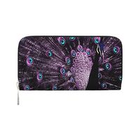 Hnnkloy Pavo Real Morado,Carteras de Cuero PU de Gran Capacidad para Hombres y Mujeres.