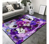 Hnnkloy Pensamiento gráfico Flores de Primavera de Pascua, Alfombra Grande Antideslizante para Sala de Estar o Dormitorio, 208 x 148 cm.