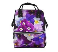 Hnnkloy Pensamiento gráfico Flores de primavera de Pascua.Mochila de maternidad de gran capacidad, bolso cambiador, mochila de viaje para actividades al aire libre.