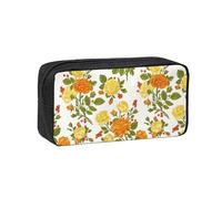 Hnnkloy Peonía de Flor Amarilla,Estuche de lápices de Gran Capacidad, portátil, para bolígrafos, Bolsa de papelería para la Escuela y la Oficina.