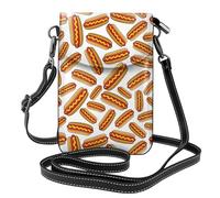 Hnnkloy Perrito caliente de comida rápida,Bolsos para celular para mujer, bolsos pequeños cruzados - Cartera para celular de cuero sintético con ranuras para tarjetas de crédito