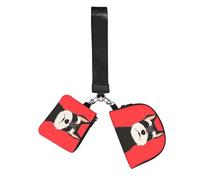 Hnnkloy Perro amigo Schnauzer,Bolso de muñeca para deportes al aire libre, monedero portátil, cartera de muñeca con llavero desmontable