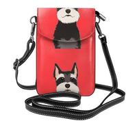 Hnnkloy Perro amigo Schnauzer,Bolsos para celular para mujer, bolsos pequeños cruzados - Cartera para celular de cuero sintético con ranuras para tarjetas de crédito
