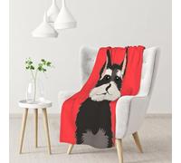 Hnnkloy Perro Amigo Schnauzer,Manta Suave para sofá Cama, cálida, antipilling, de Franela Afelpada, 76 x 102 cm.
