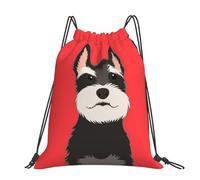 Hnnkloy Perro amigo Schnauzer,Mochila con cordón unisex, bolsa deportiva para gimnasio, mochila informal para el día a día.