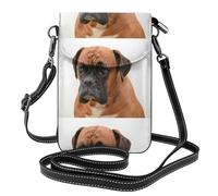 Hnnkloy Perro bóxer con cara triste,Bolsos para celular para mujer, bolsos pequeños cruzados - Cartera para celular de cuero sintético con ranuras para tarjetas de crédito