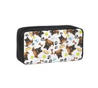 Hnnkloy Perro Boxer Sonriente,Estuche de lápices de Gran Capacidad, portátil, para bolígrafos, Bolsa de papelería para la Escuela y la Oficina.