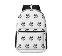 Hnnkloy Perro cabeza de husky,Mochila informal de 17 pulgadas con bolsillos, resistente al agua, para la escuela.