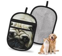 Hnnkloy Perro Carlino, Paquete de 2 Guantes para Eliminar el Pelo de Mascotas, Guantes de Aseo antiestáticos para Perros y Gatos.