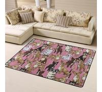 Hnnkloy Perro Chihuahua Rosa, Alfombra Grande Antideslizante para Sala de Estar o Dormitorio, 160 x 120 cm.