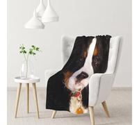 Hnnkloy Perro de montaña bernés,Manta Suave para sofá Cama, cálida, antipilling, de Franela Afelpada, 76 x 102 cm.