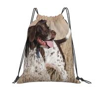 Hnnkloy Perro de raza Braco Alemán de Pelo Corto,Mochila con cordón unisex, bolsa deportiva para gimnasio, mochila informal para el día a día.