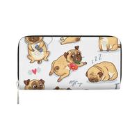 Hnnkloy Perro Divertido Impreso,Carteras de Cuero PU de Gran Capacidad para Hombres y Mujeres.