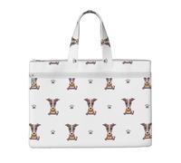 Hnnkloy Perro galgo,Bolsa de lona para documentos con cremallera, bolso de mano, maletín para la escuela y la oficina.