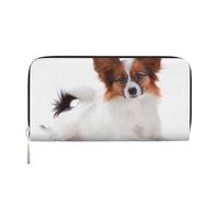 Hnnkloy Perro Papillon Esponjoso,Carteras de Cuero PU de Gran Capacidad para Hombres y Mujeres.