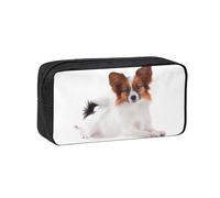 Hnnkloy Perro Papillon Esponjoso,Estuche de lápices de Gran Capacidad, portátil, para bolígrafos, Bolsa de papelería para la Escuela y la Oficina.