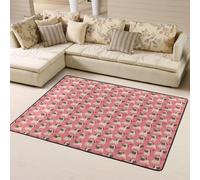Hnnkloy Perro Pug con Forma de corazón para el Día de San Valentín, Alfombra Grande Antideslizante para Sala de Estar o Dormitorio, 160 x 120 cm.