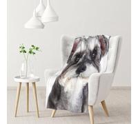 Hnnkloy Perro Schnauzer Mascota,Manta Suave para sofá Cama, cálida, antipilling, de Franela Afelpada, 76 x 102 cm.