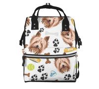 Hnnkloy Perro sonriente Yorkshire Terrier.Mochila de maternidad de gran capacidad, bolso cambiador, mochila de viaje para actividades al aire libre.