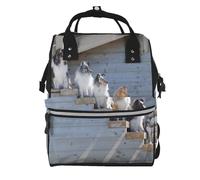 Hnnkloy Perros Border Collie Shetland Sheepdogs Alaskan.Mochila de maternidad de gran capacidad, bolso cambiador, mochila de viaje para actividades al aire libre.
