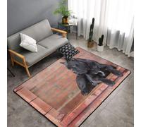 Hnnkloy Perros Cane Corso Grandes y Negros, Mascotas, Alfombra Grande Antideslizante para Sala de Estar o Dormitorio, 150 x 100 cm.