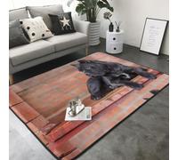 Hnnkloy Perros Cane Corso Grandes y Negros, Mascotas, Alfombra Grande Antideslizante para Sala de Estar o Dormitorio, 208 x 148 cm.