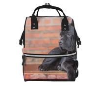 Hnnkloy Perros Cane Corso grandes y negros, mascotas.Mochila de maternidad de gran capacidad, bolso cambiador, mochila de viaje para actividades al aire libre.