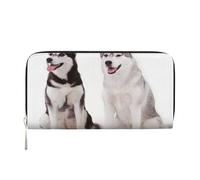 Hnnkloy Perros Husky Impresos,Carteras de Cuero PU de Gran Capacidad para Hombres y Mujeres.