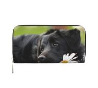 Hnnkloy Perros Labrador Negro Manzanilla Black Retriever,Carteras de Cuero PU de Gran Capacidad para Hombres y Mujeres.