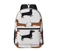 Hnnkloy Perros salchicha Weiner impresos,Mochila informal de 17 pulgadas con bolsillos, resistente al agua, para la escuela.