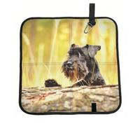 Hnnkloy Perros Schnauzer Miniatura Negros,Esterilla Plegable para Asiento Alfombrilla de Tela Oxford, cojín portátil para Acampar y Viajar al Aire Libre.