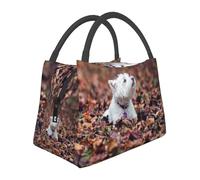 Hnnkloy Perros Westie Bokeh West Highland White Terrier,Bolsa de almuerzo portátil, bolsa isotérmica, fiambrera duradera, bolsa térmica reutilizable.